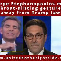 Watch: ABC's George Stephanopoulos Caught Making Throat-Slitting Gesture to Cut Away from Trump Lawyer