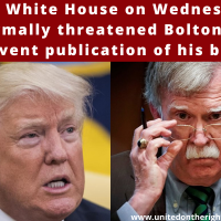The White House on Wednesday sent a formal threat to stop the publication of John Bolton's book